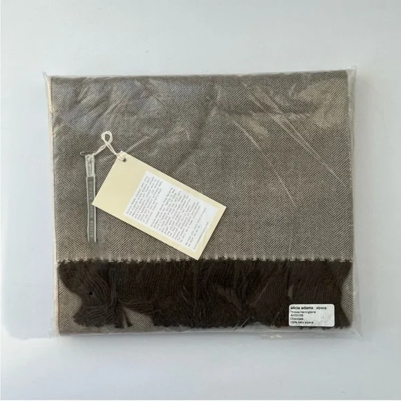 Alicia Adams Alpaca Herringbone Throw NEW